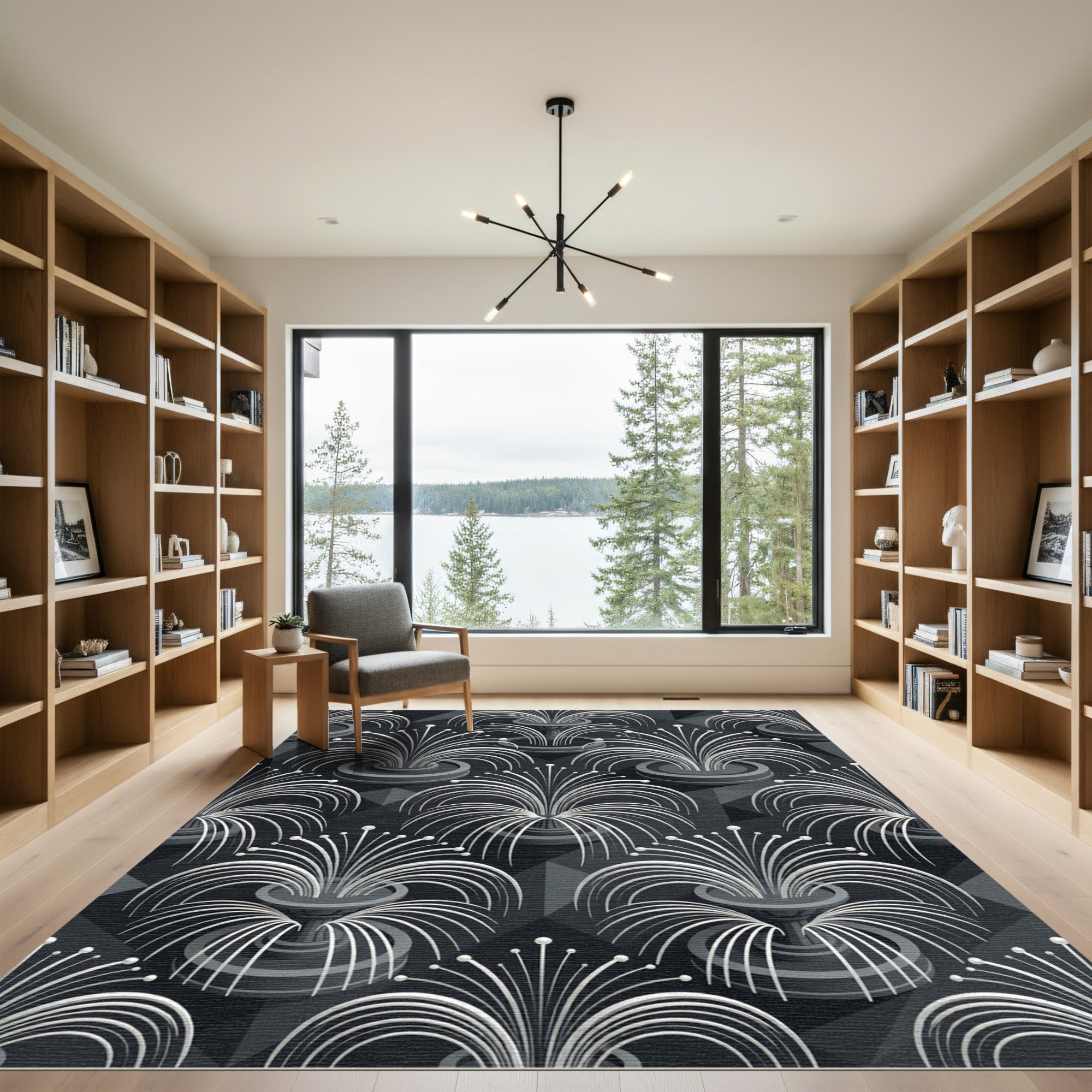 Gray Fountain Art Deco Rug