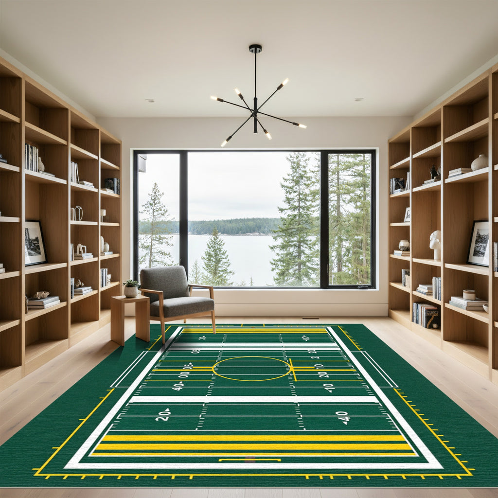 Gridiron Field Athletics Sports Graphic Rug