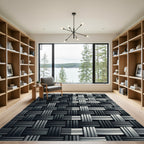 Monochromatic Slate Gray Woven Interlock Rug