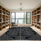 Ornate Victorian Scrollwork Medallions Rug