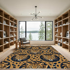Golden Leopard Spot Seamless Pattern Rug
