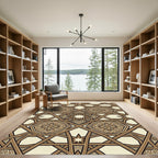 Brown Geometric Octagonal Medallion Star Rug