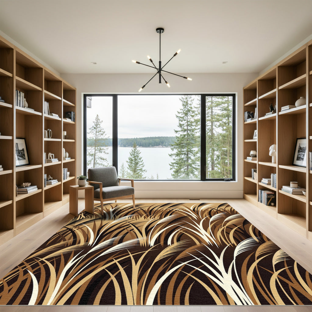 Earthy Tones Tall Grass Field Rug