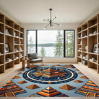 Aztec Golden Pyramid Geometric Solar Rug