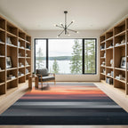 Sunset Horizon Gradient Stripes Rug