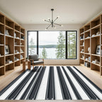 Minimalist Monochrome Modern Vertical Stripe Rug