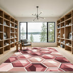 Rose Gem Facet Hexagon Rug
