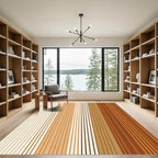 Warm Earth Tones Vertical Stripes Rug
