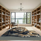 Majestic Golden Lion Portrait Rug