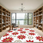 Red Yellow Floral Swirl Harmony Rug