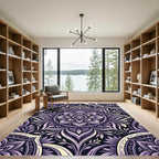 Ethereal Amethyst Floral Mandala Bloom Rug