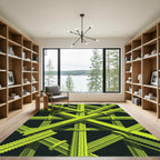Lime Green Interlocking Geometric Tubing Rug