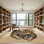 Dynamic Tiger Cub Duo Abstract Background Rug
