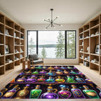 Magical Glowing Glass Potion Shelf Rug