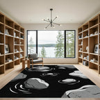 Monochrome Stone Ripples Water Rug