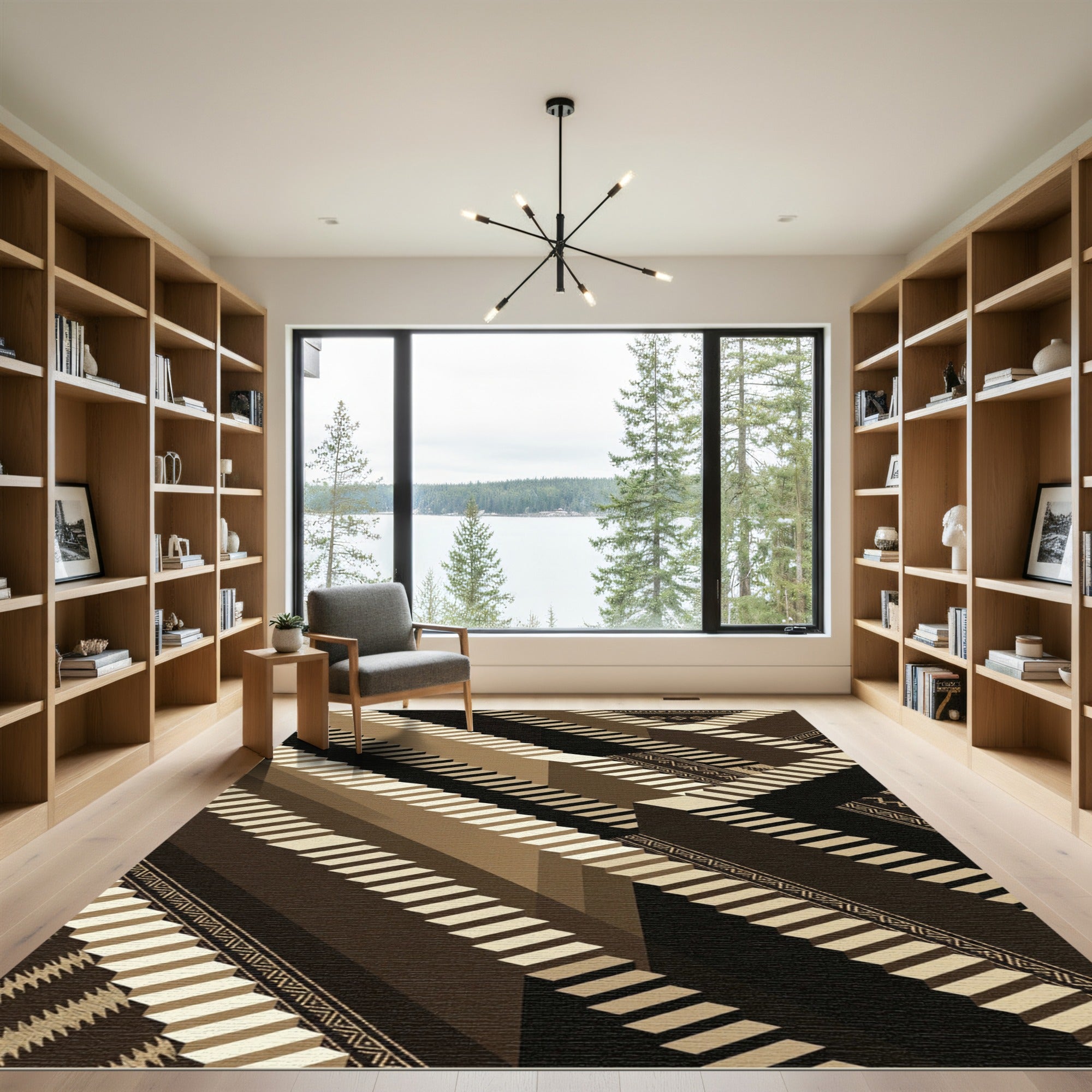 Illusion Geometric Staircase Rug