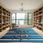 Nautical Blue Striped Helm Rug