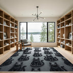 Charcoal Gray Feline Array Rug