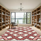 Scalloped Dusty Rose Layered Arch Rug