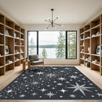Shimmering Gray Starfield Scatter Rug