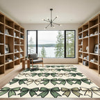 Sage and Cream Bow Garland Rug
