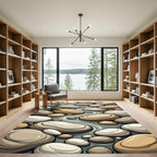 Earthy Tones River Stone Stream Rug