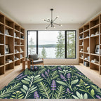 Botanical Lavender and Sage Dark Meadow Rug