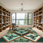Green Eagle Diamond Geometric Arrangement Rug
