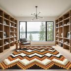 Earthy Zigzag Terracotta Ochre Geometric Rug