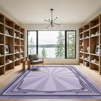 Art Deco Lilac Sunburst Frame Rug