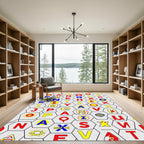 Modern Alphabet Hexagon Composition Rug