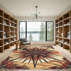 Radiant Terracotta Starburst Desert Sunset Rug