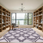 Lavender Quatrefoil Interlocking Heart Ornament Rug