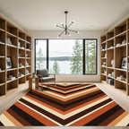 Earthy Chevron Stripe Geometric Rug