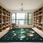 Cosmic Moon Phases Constellation Glow Rug