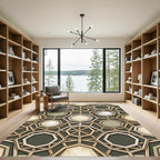 Geometric Octagon Wood Lattice Rug