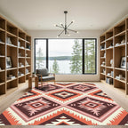Terracotta Earth Diamond Tribal Rug