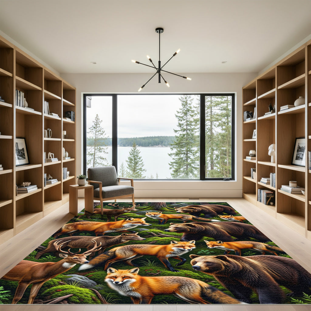 Enchanted Forest Wildlife Woodland Rug