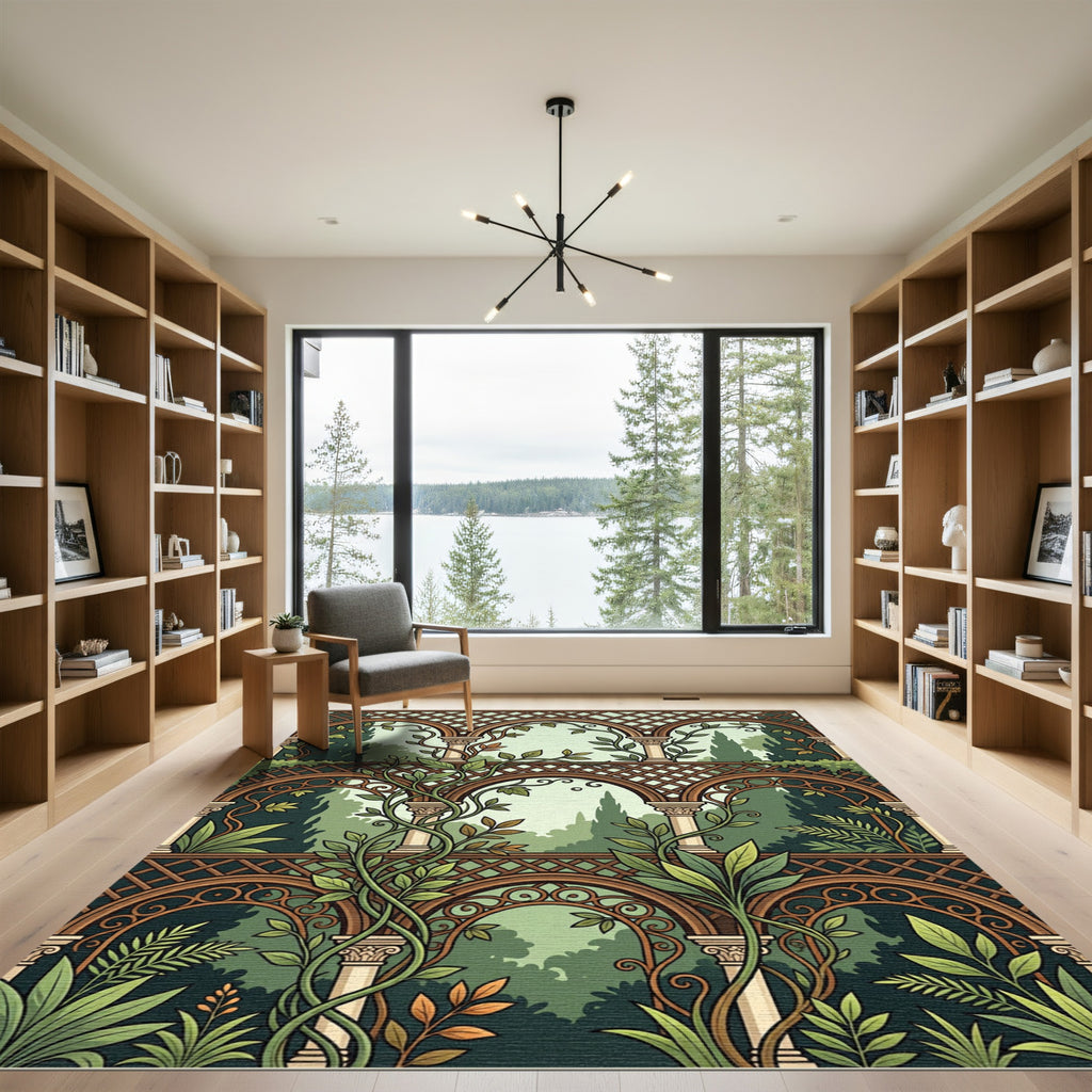 Arbored Garden Vines with Columns Rug