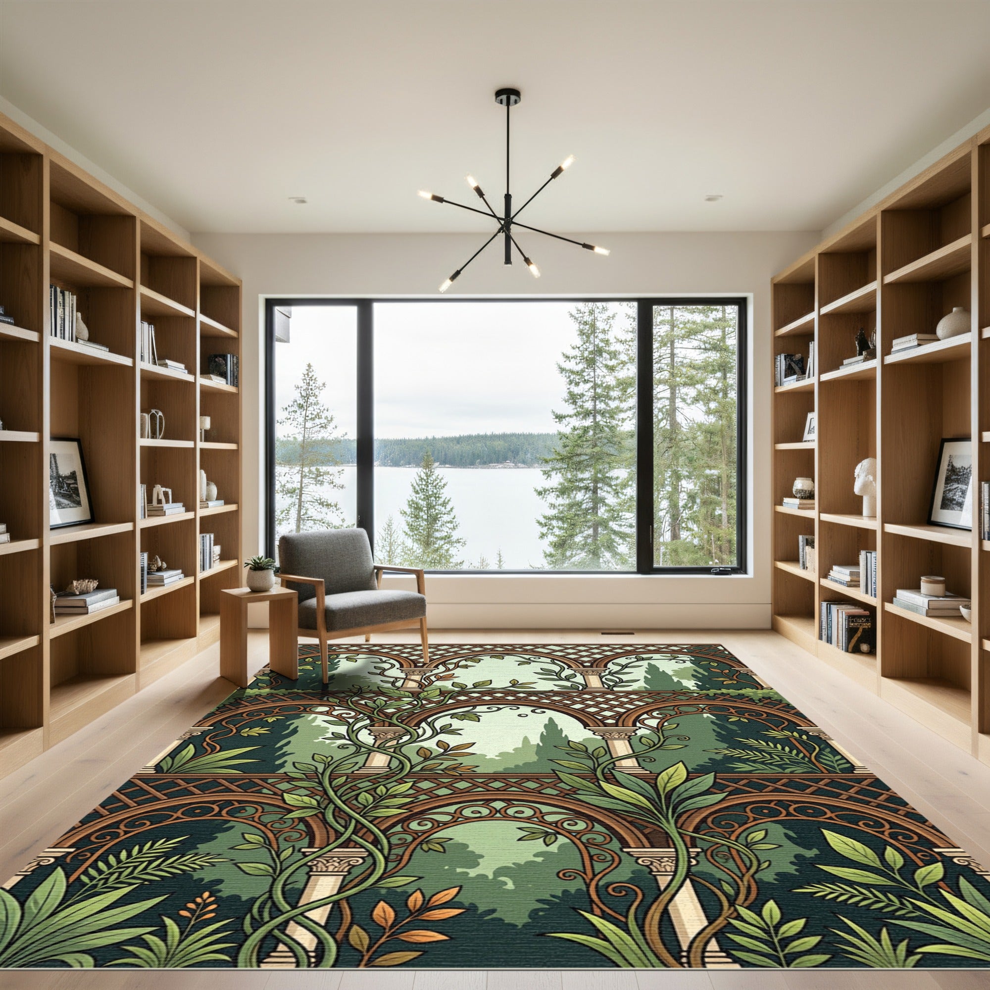 Arbored Garden Vines with Columns Rug