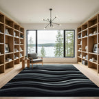 Monochromatic Abstract Wavy Line Rug