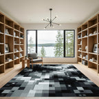Monochromatic Pixelated Gradient Composition Rug
