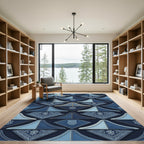 Indigo Denim Tribal Diamond Arrangement Rug