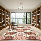 Art Deco Earthy Shell Scallop Rug