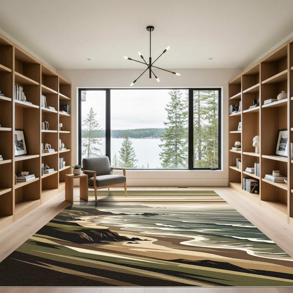 Coastal Landscape Abstract Coastal Vista Rug