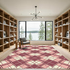 Crimson Burgundy Diamond Lattice Rug