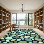 Aqua Green Pebble Scatter Rug