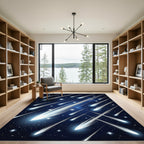 Luminous Midnight Sky Meteor Shower Rug