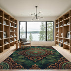 Embossed Bronze Pine Branch Medallion Rug