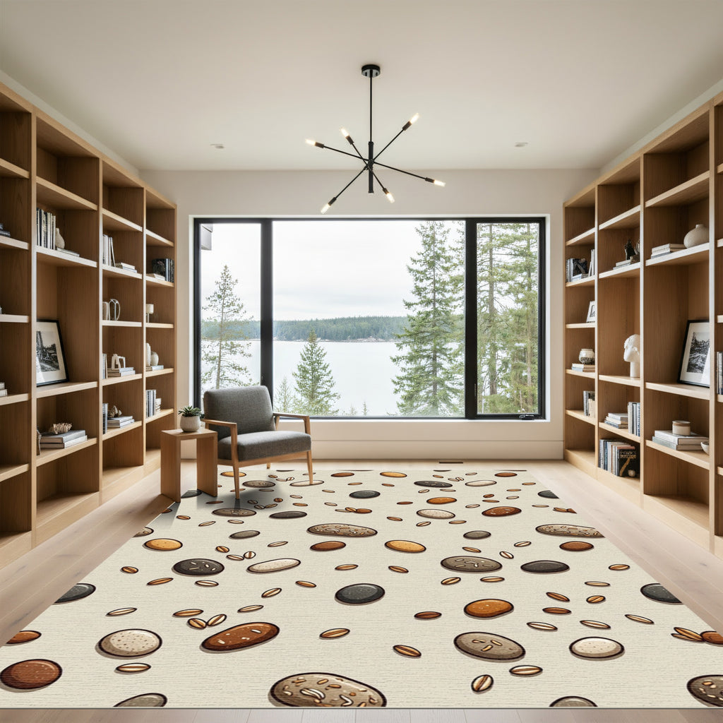 Earthy Speckled Pebble Scatter Rug